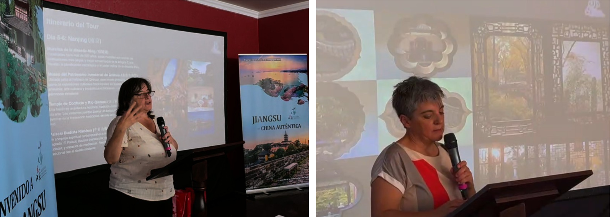 Belen Cofiño (Gerente del Centro de Promoción de Jiangsu en España y la editora Yolanda Cofiño