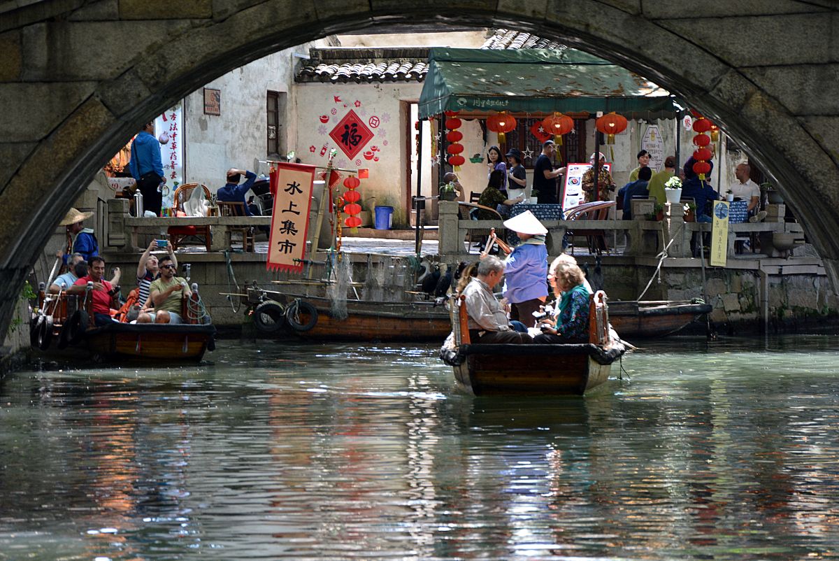 Antiguo pueblo de Tongli, conocida como "La Venecia Oriental" en la provincia de Jiangsu, CHINA.